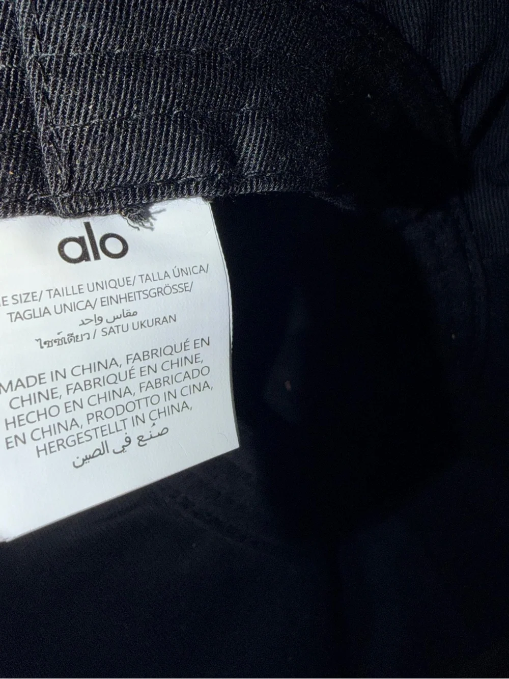ALO Yoga Black Bucket Hat with White Embroidered Logo